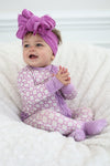 Retro Floral Ruffle Footie Snoozer