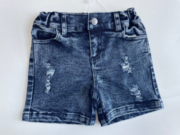 Blue Acid Wash Slim Fit Denim Shorts