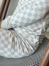 Gray and White Fully Checked Out 2 Piece Pajama Set