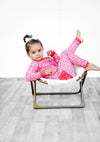 Pretty in Pink Ribbed Ruffle 2 Piece Pajama Set