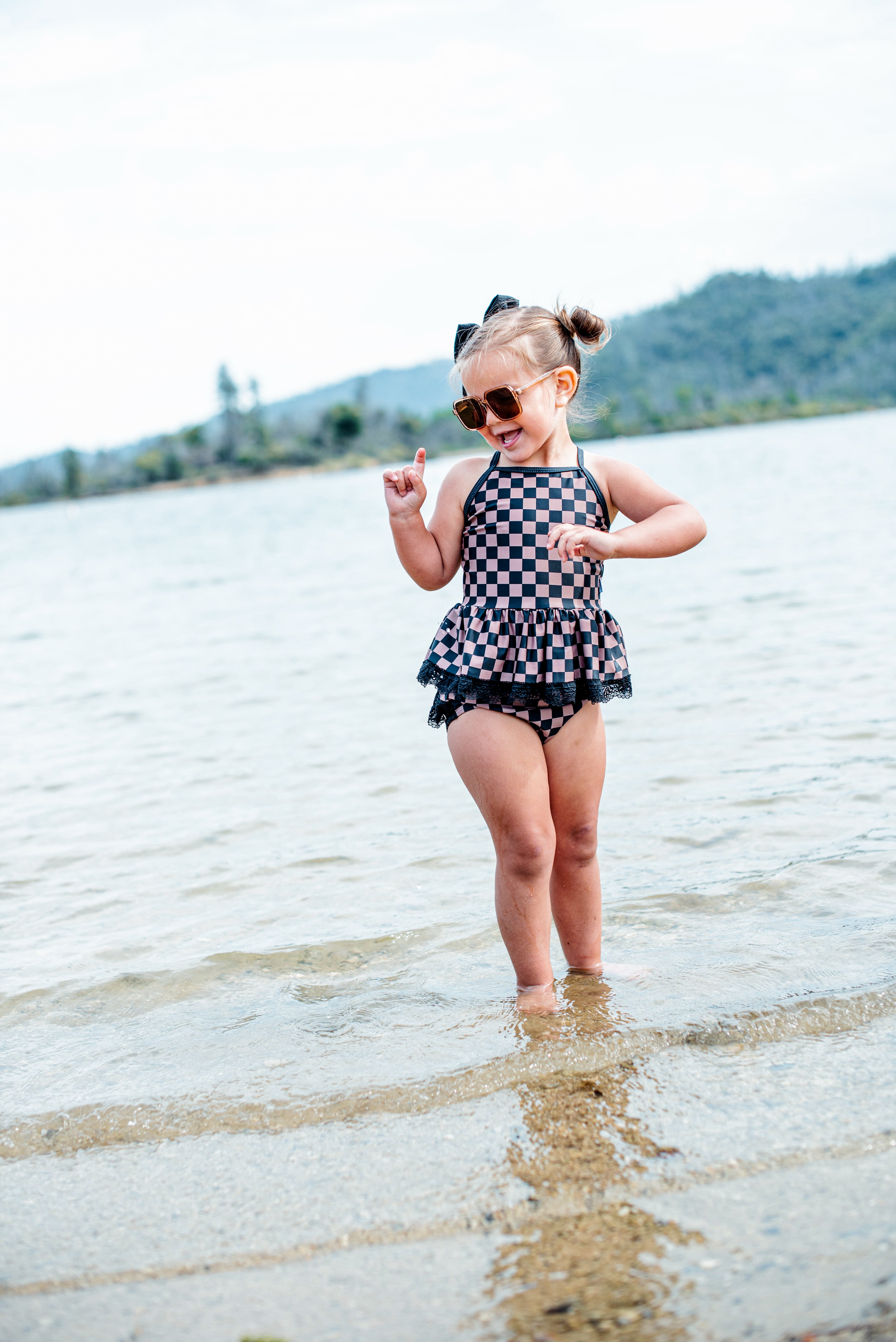 Black and Tank Check Tankini Fletch