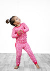 Pretty in Pink Ribbed Ruffle 2 Piece Pajama Set