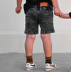 Gray Acid Wash Slim Fit Denim Shorts