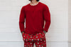 Adult Men's Long Sleeve Shirt- Red