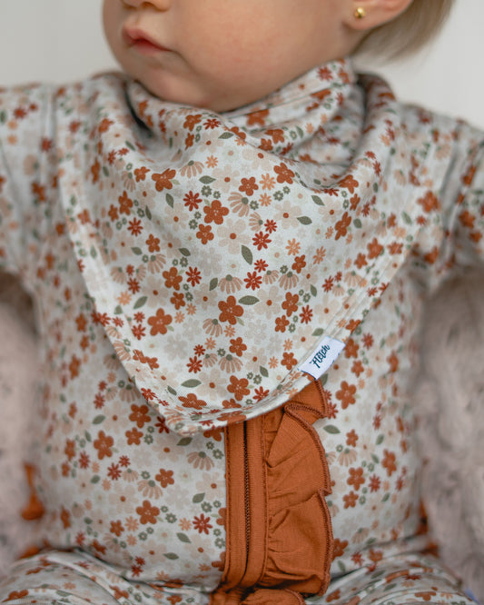 Fall Floral Ribbed Bib