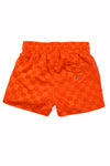 Neon Orange Checker Swim Trunks